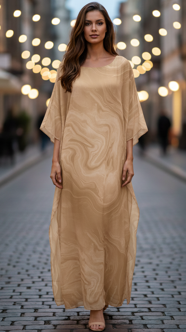 Mala | Women’s Marble Print Wedding Guest Dress