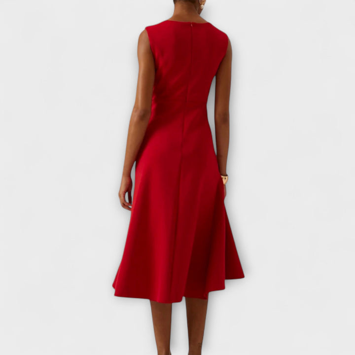 Emma | Women's Draped Asymmetric Midi Dress