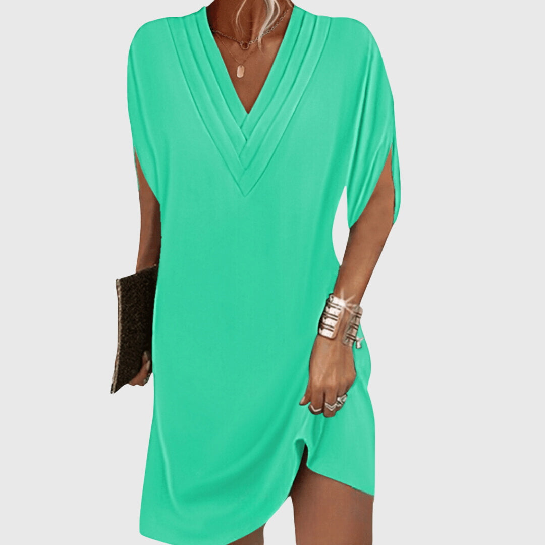 Emily | Women’s V-neck Midi Beach Dress