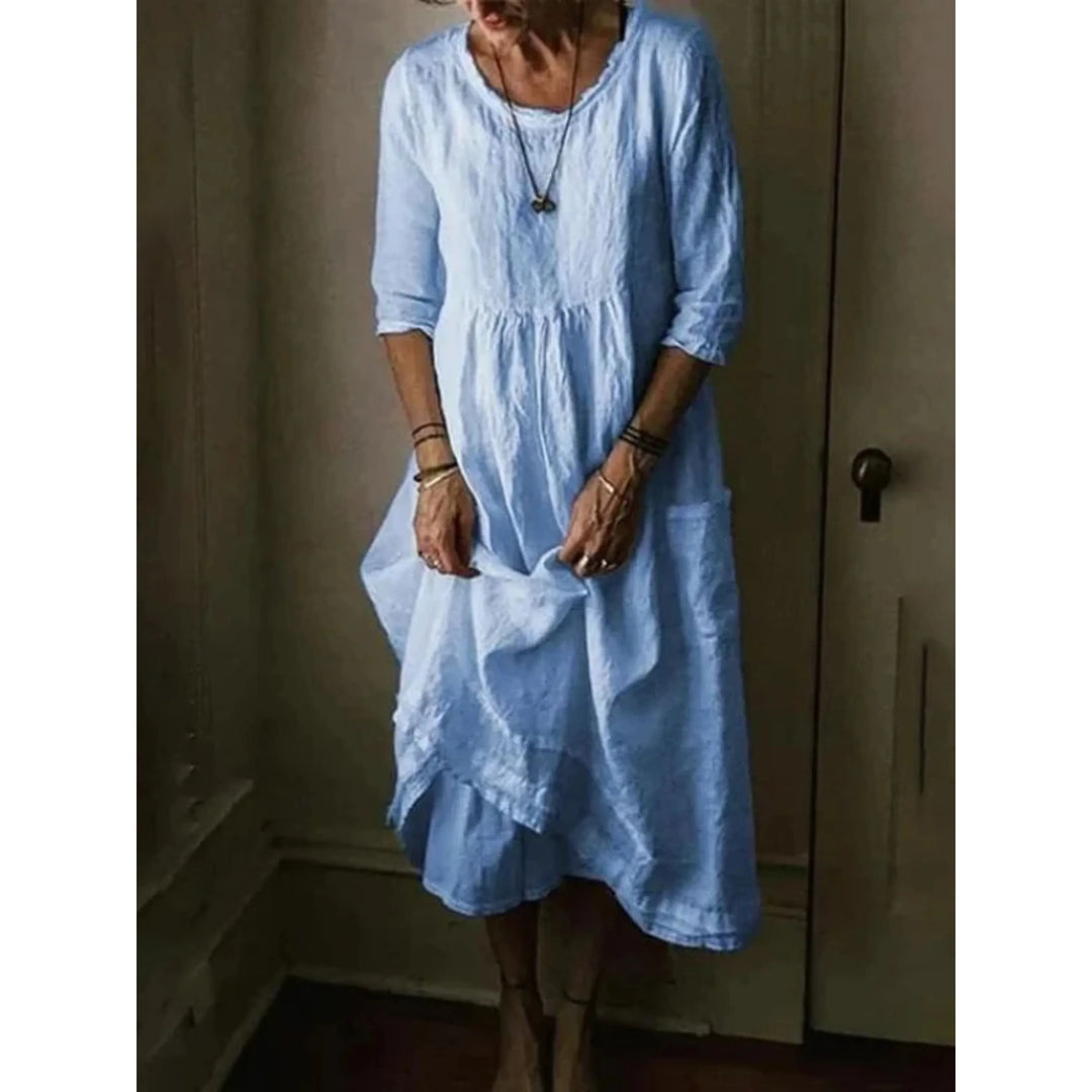 Tracy | Women’s Summer Linen Midi Dress