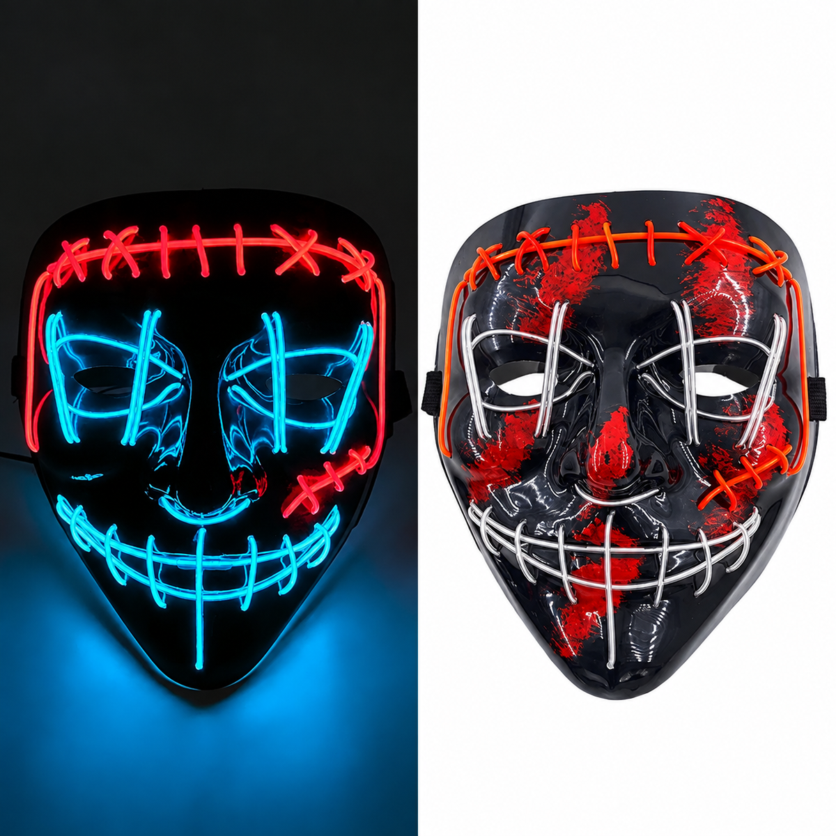 Jacob | Light-Up Halloween LED Purge Mask with Neon Glow