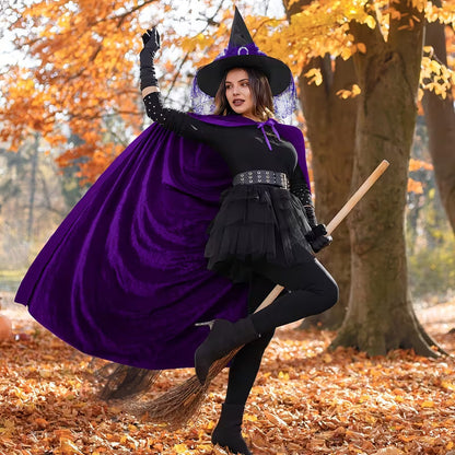 Imogen | Women's Long Halloween Costume Witch Cloak With Hat