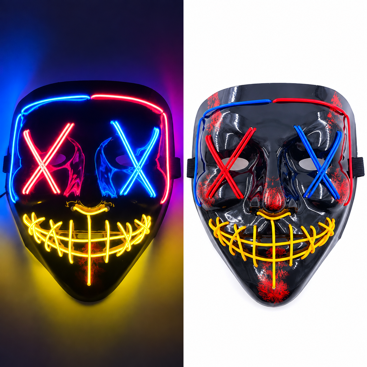 Jacob | Light-Up Halloween LED Purge Mask with Neon Glow