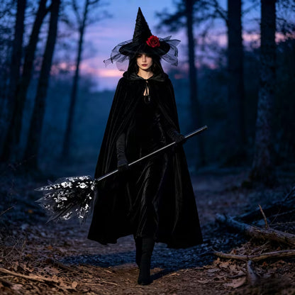 Phoebe | Women's Black Witch Halloween Costume Dress Set