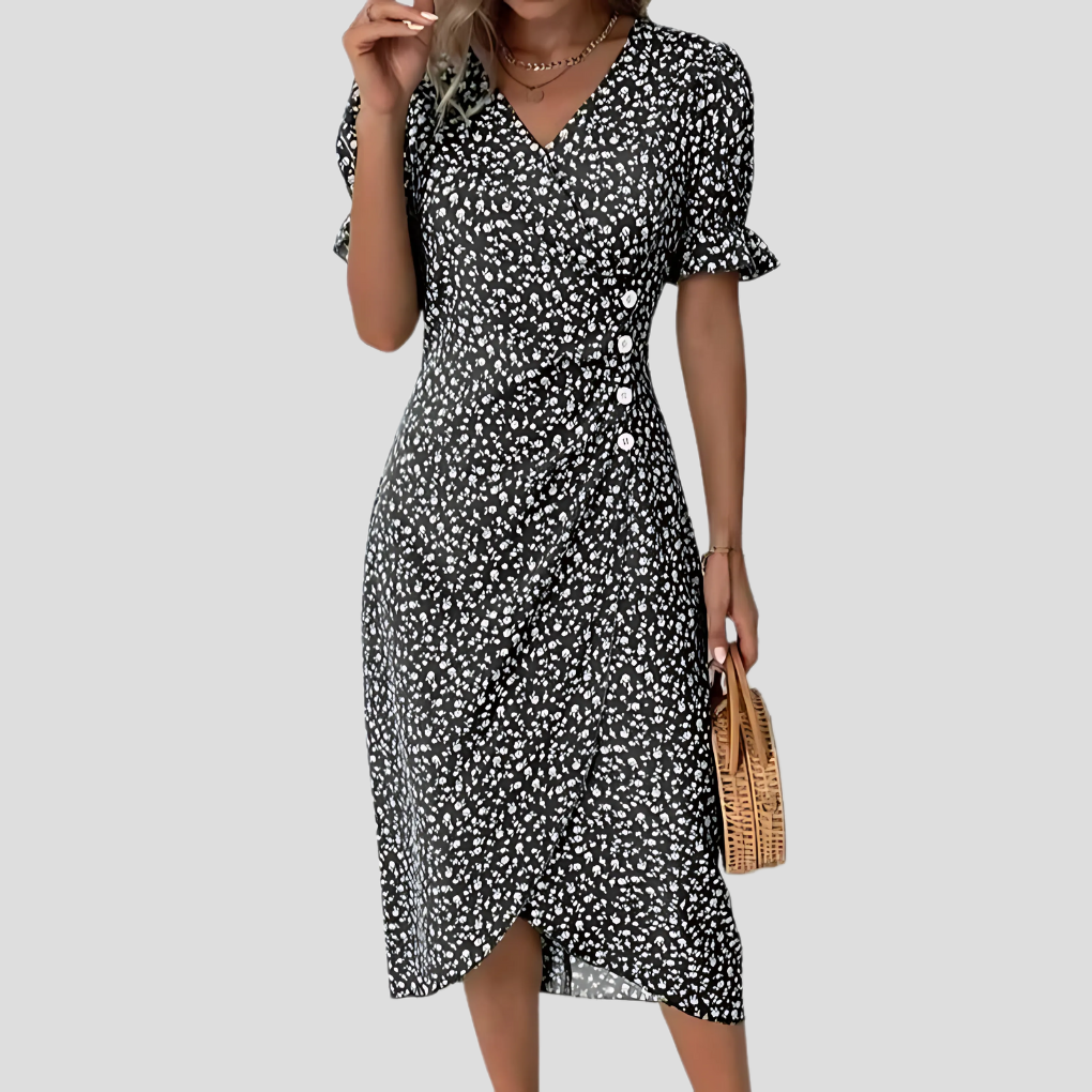 Denise | Women’s Floral V-Neck Wrapped Dress