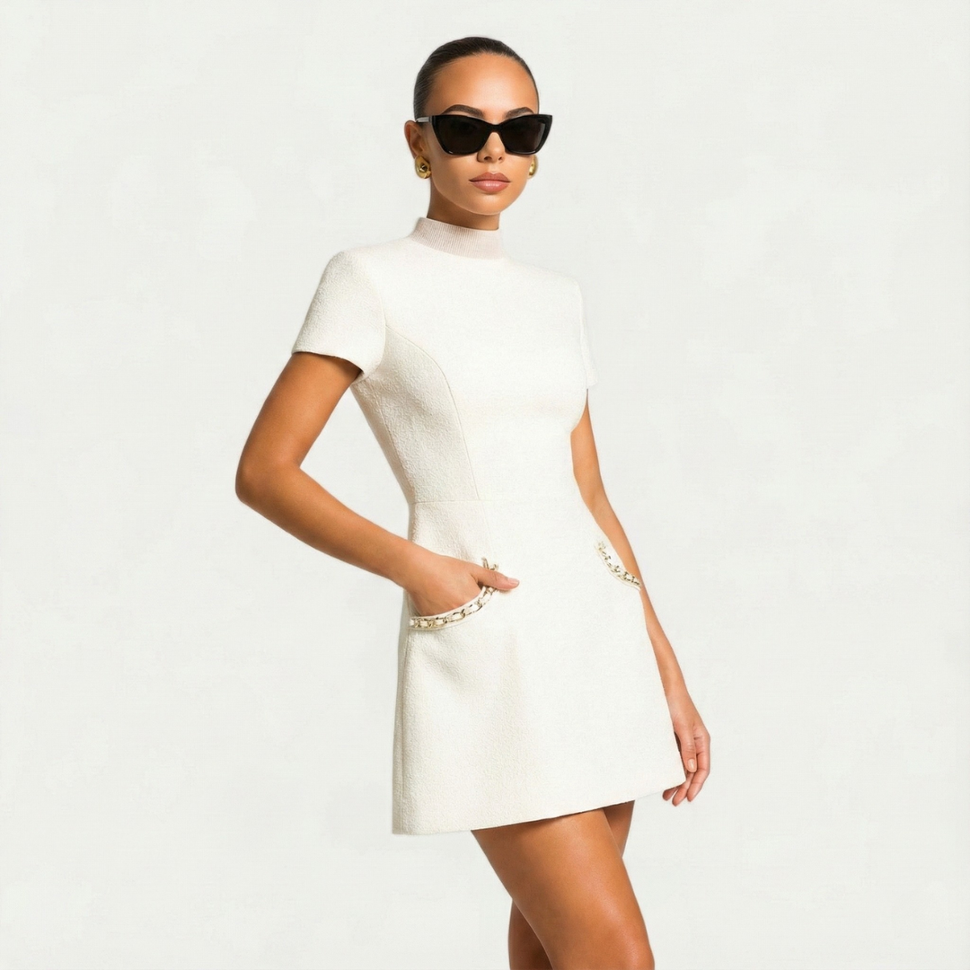 Beatrice | Women's Elegant Mock Neck Mini Dress