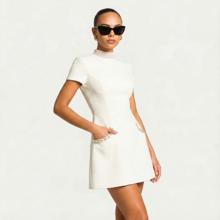 Beatrice | Women's Elegant Mock Neck Mini Dress