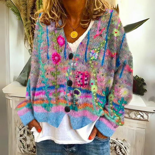 Lily | Women's Casual Floral Knitted Sweater