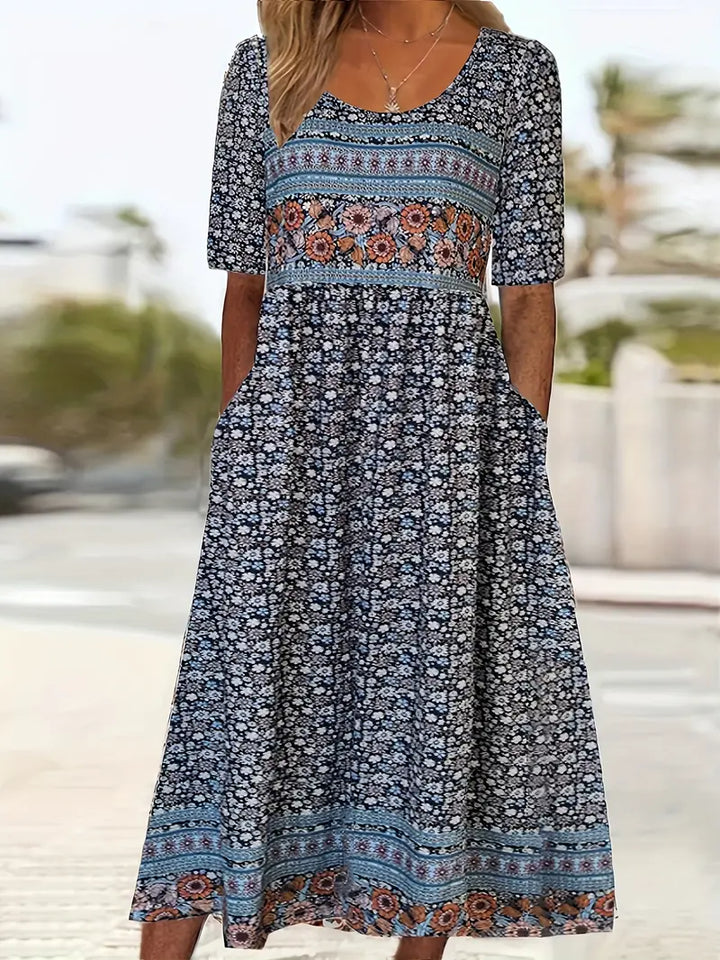 Ricarda | Women's Summer Printed Boho Midi Dress