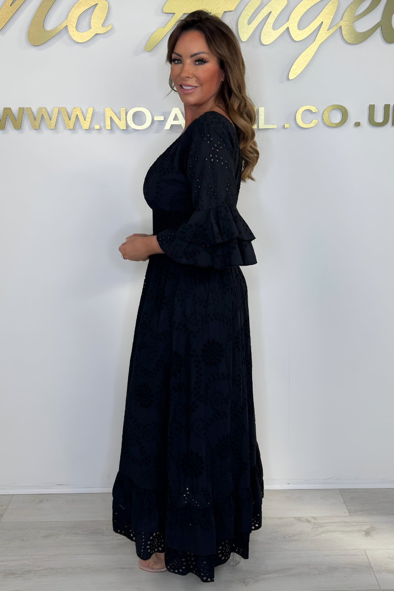 Saleha | Women’s Elegant V Neck Muslin Dress
