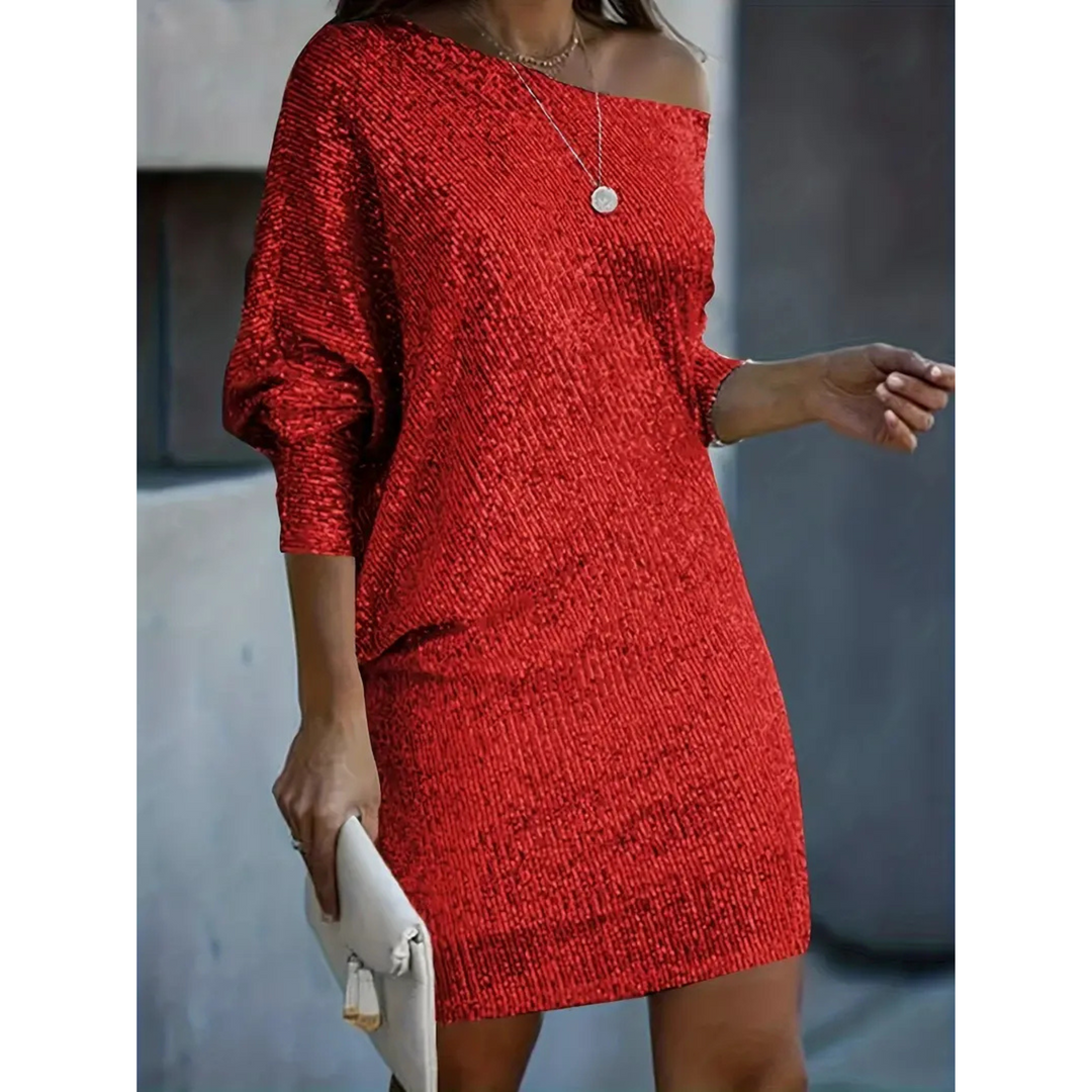 Shelby | Women’s Glitter Evening Midi Dress