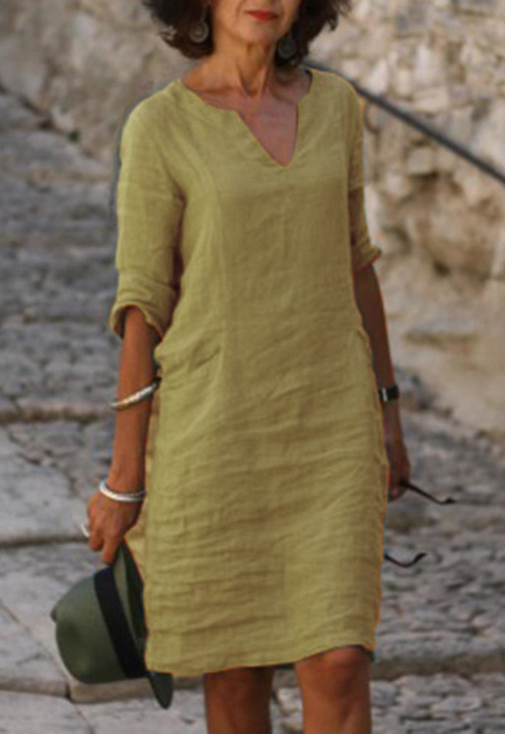Jenna | Women's Summer V-Neck Midi Dress