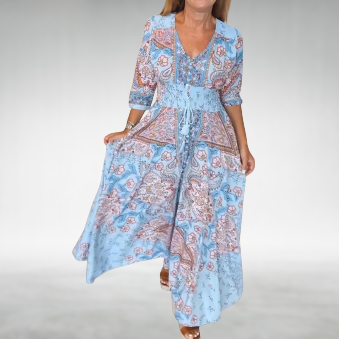 Yalina | Women’s Tie Waist Floral Maxi Dress