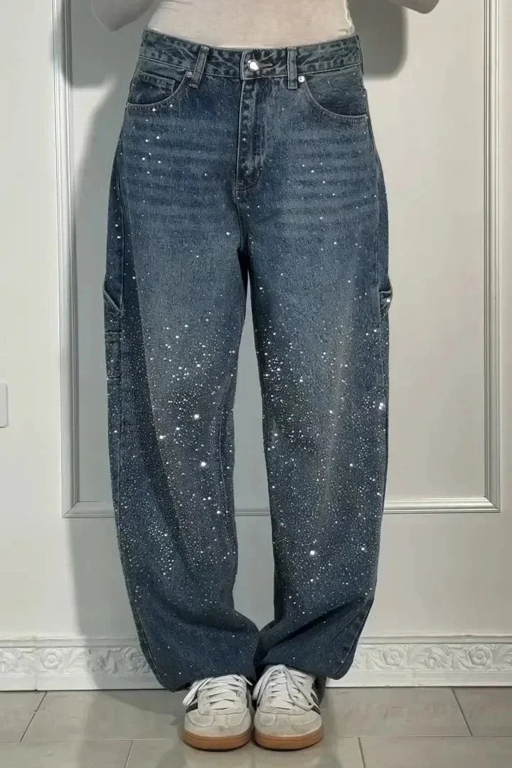 Cordelia | Women's Sparkly Wide Leg Sequin Trousers