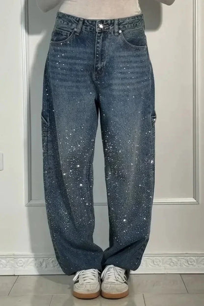 Cordelia | Women's Sparkly Wide Leg Sequin Trousers