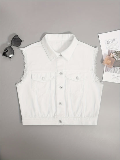 Nadia | Women's Casual Sleeveless Denim Jacket