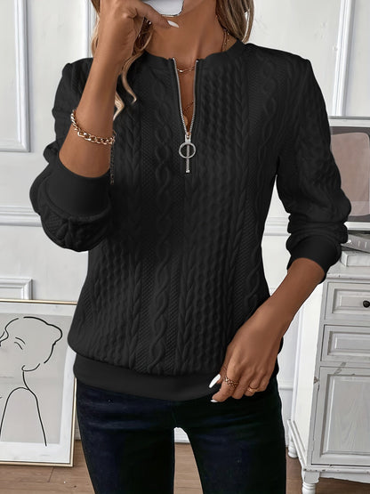 Scarlett | Women's Relaxed Zip-Up Cable Knit Sweater