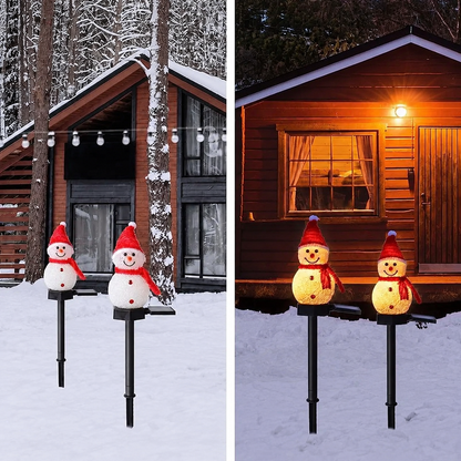 Outdoor Christmas Lights Solar Snowman Stake Lights