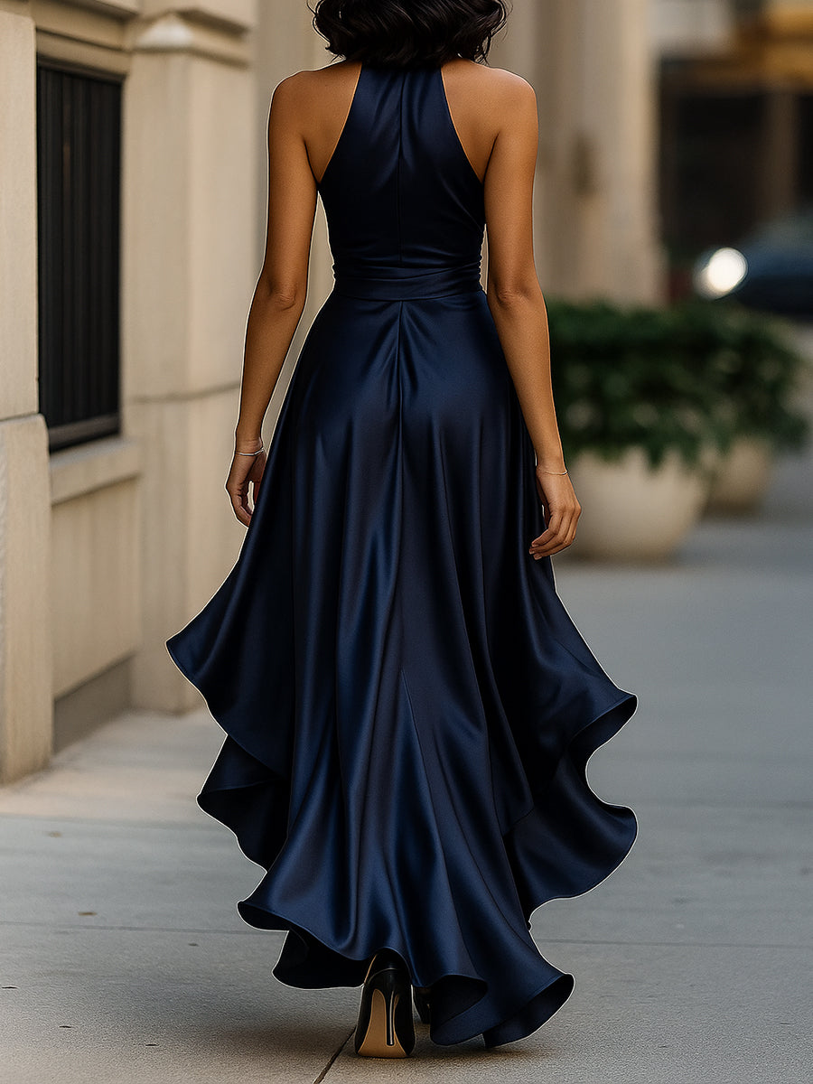 Ziva | Women’s Elegant Halter Neck Midi Dress