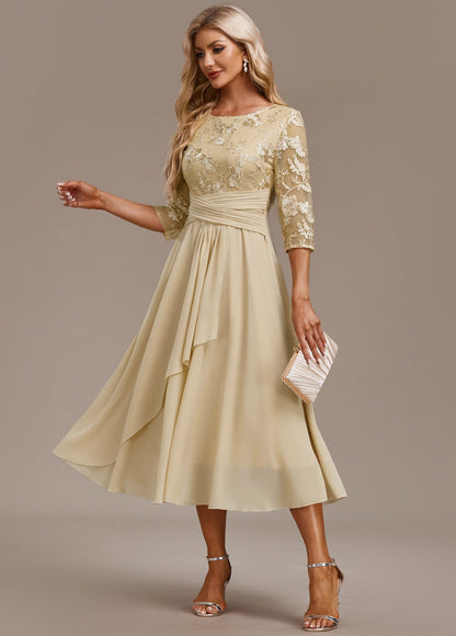 Cosima | Women's Summer Embroidered Chiffon Midi Dress