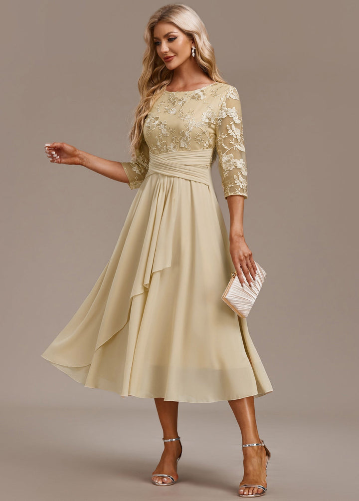 Cosima | Women's Summer Embroidered Chiffon Midi Dress