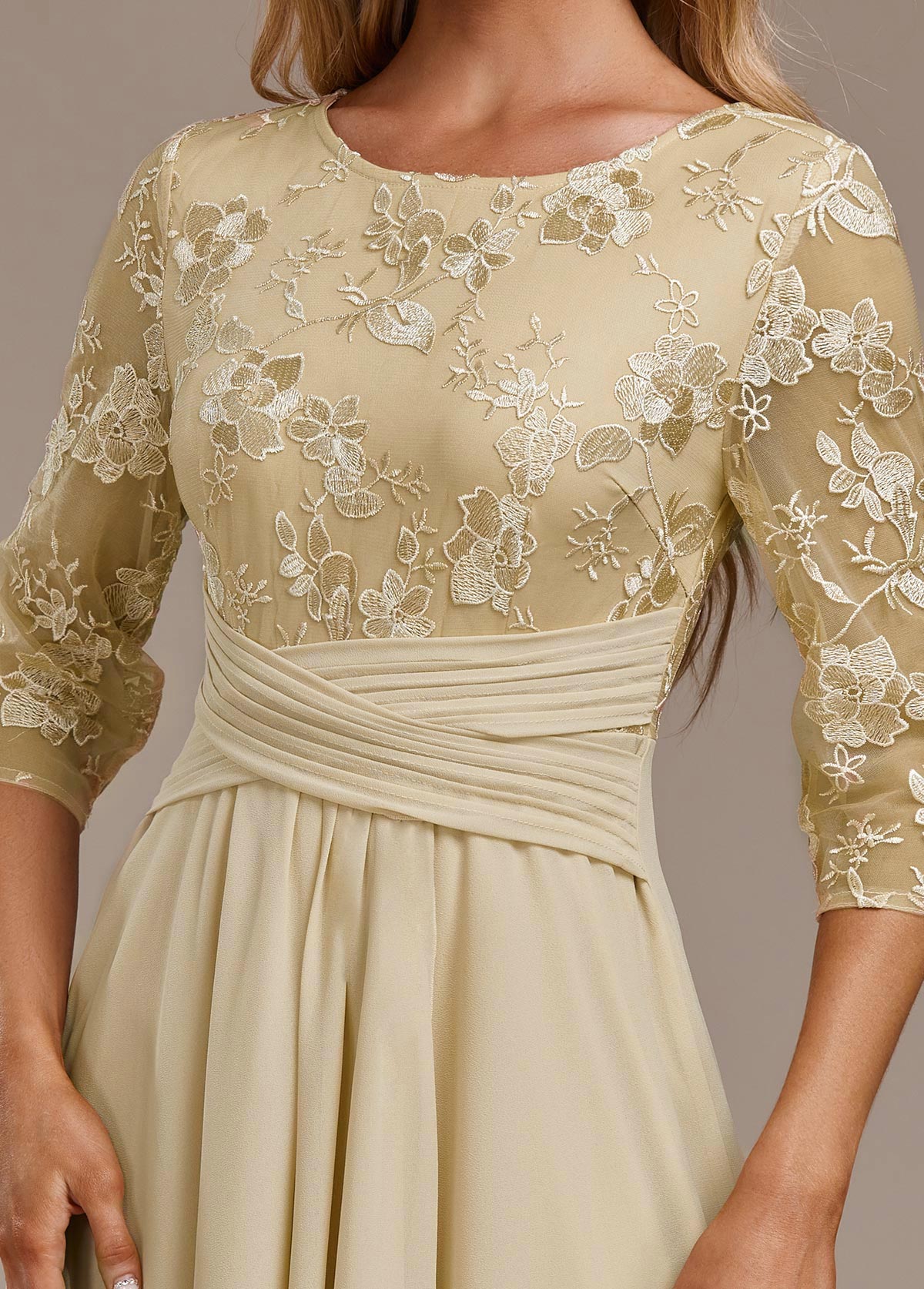 Cosima | Women's Summer Embroidered Chiffon Midi Dress