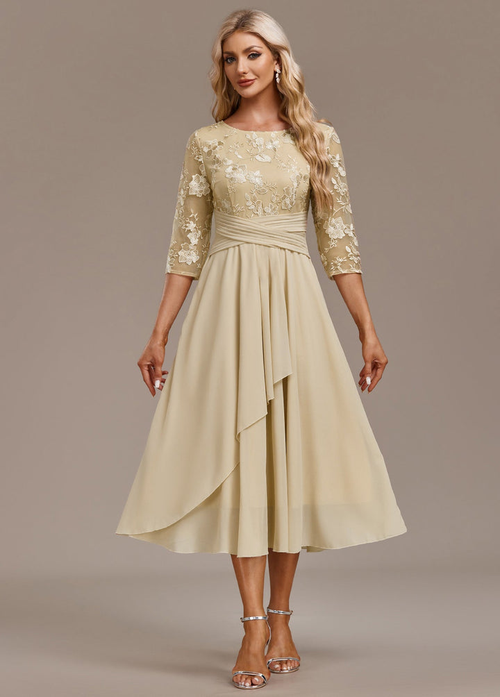 Cosima | Women's Summer Embroidered Chiffon Midi Dress