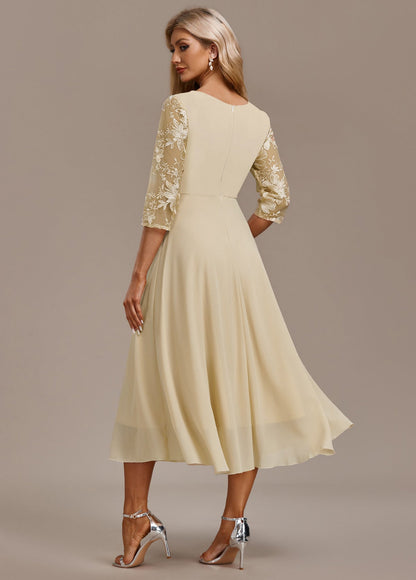 Cosima | Women's Summer Embroidered Chiffon Midi Dress