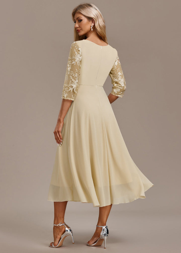 Cosima | Women's Summer Embroidered Chiffon Midi Dress