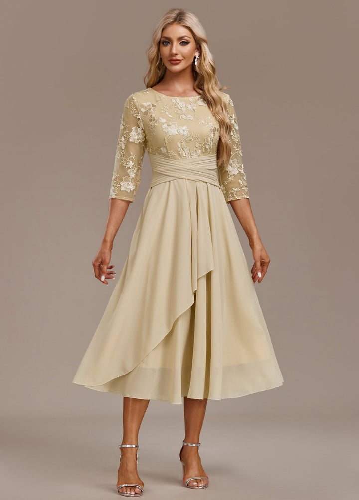 Cosima | Women's Summer Embroidered Chiffon Midi Dress