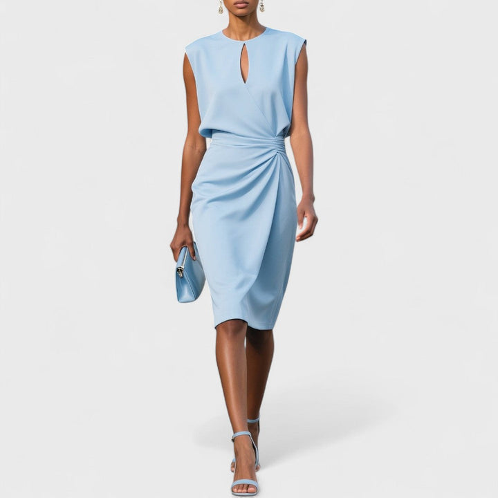 Livia | Women’s Elegant Keyhole Midi Dress