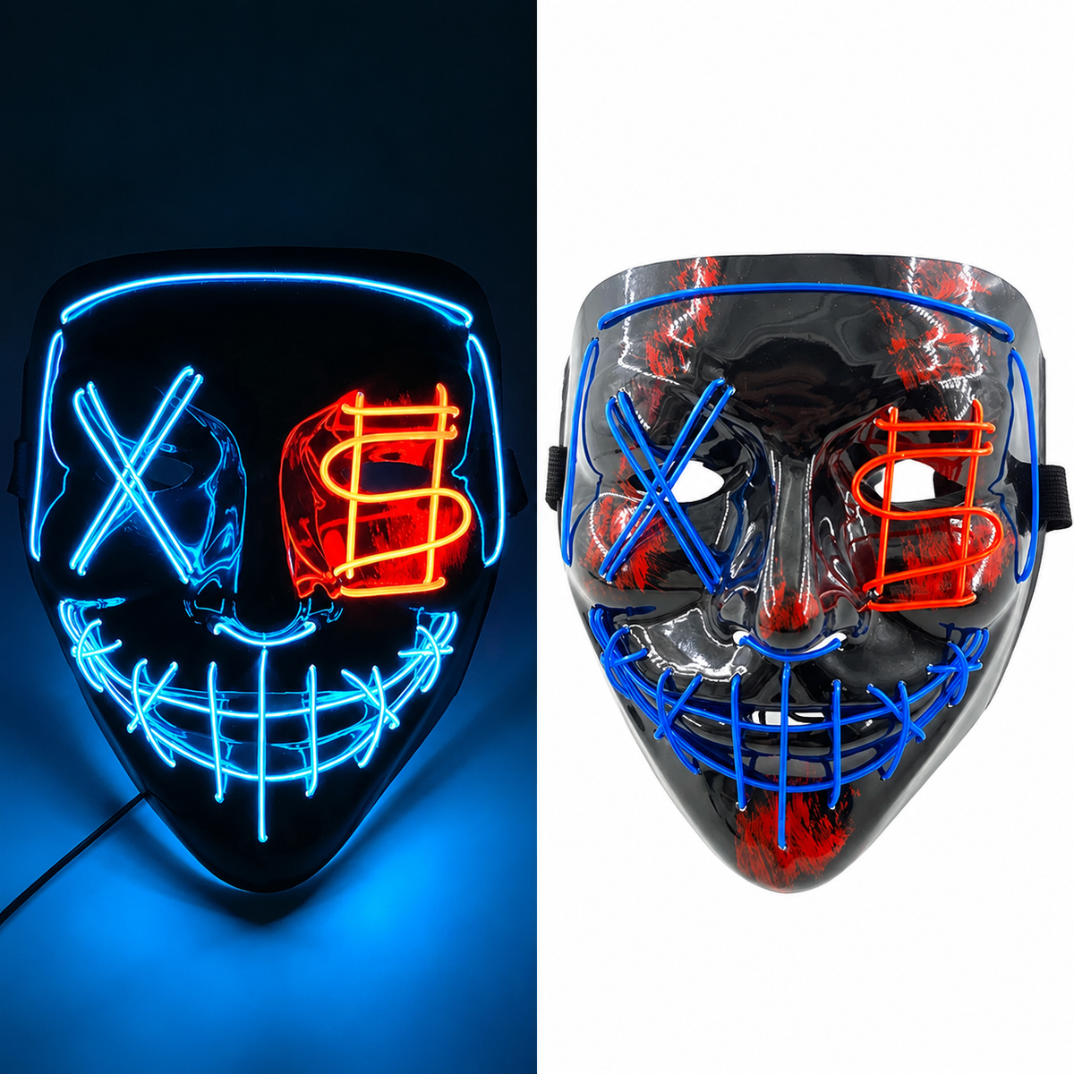 Jacob | Light-Up Halloween LED Purge Mask with Neon Glow