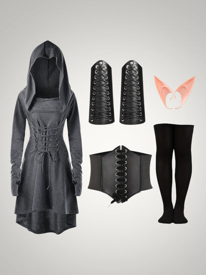 Scarlett | Women's 5 Piece Medieval Hooded Renaissance Halloween Costume