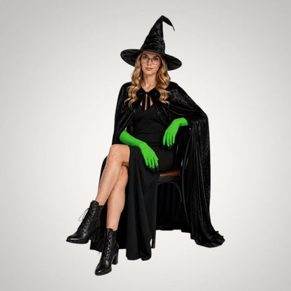 Georgia | Women's Black Witch Halloween Costume Set with Hat