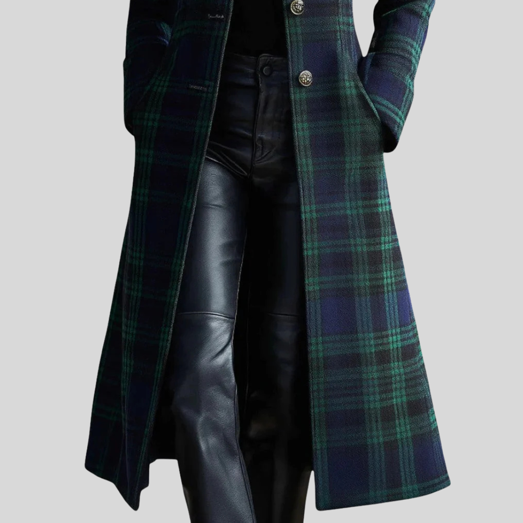 Chloe | Women's Checkered Long Winter Coat