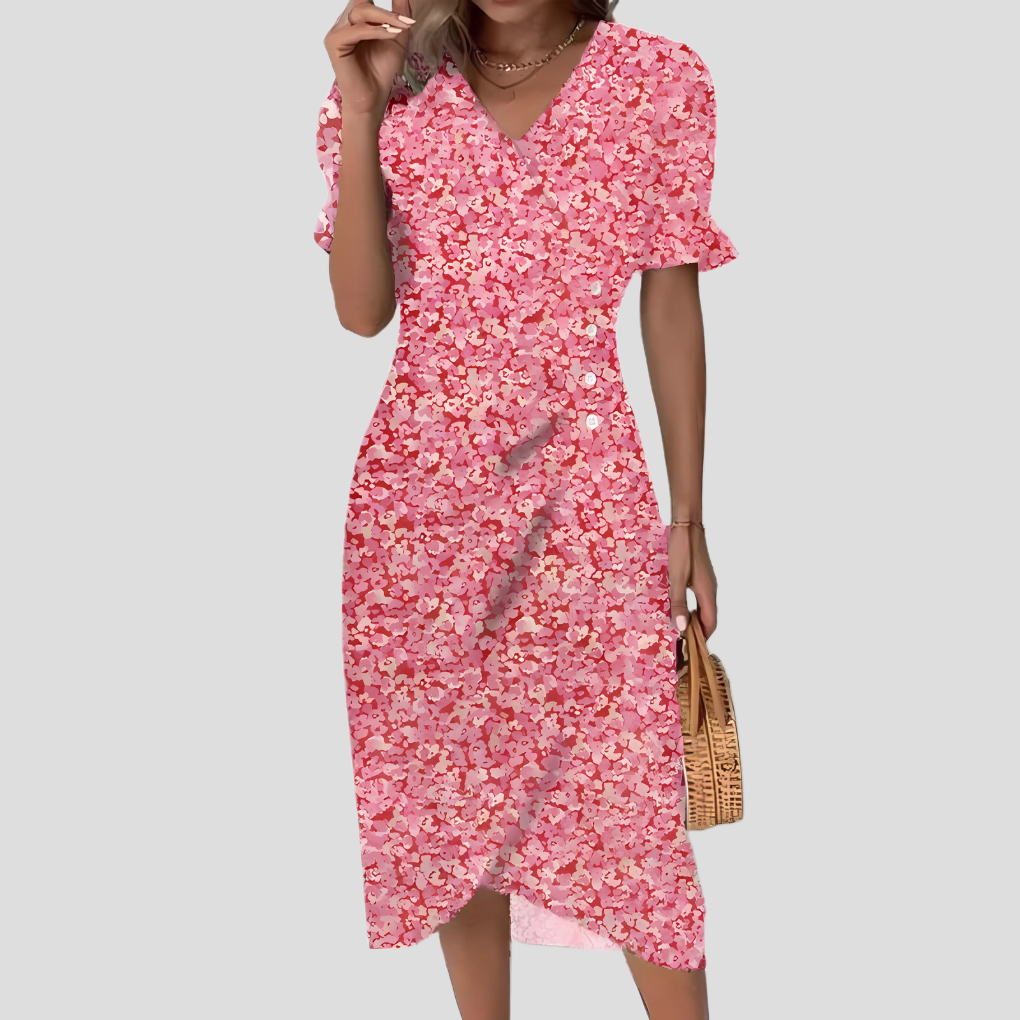 Denise | Women’s Floral V-Neck Wrapped Dress