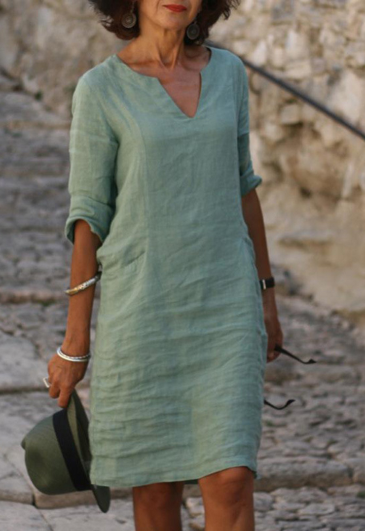 Jenna | Women's Summer V-Neck Midi Dress