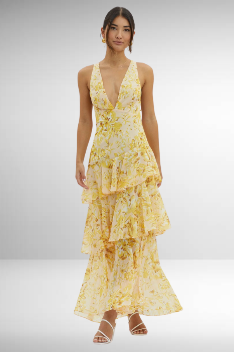 Carina | Women’s Elegant Tiered Summer Maxi Dress