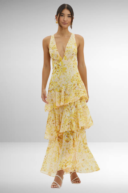 Carina | Women’s Elegant Tiered Summer Maxi Dress