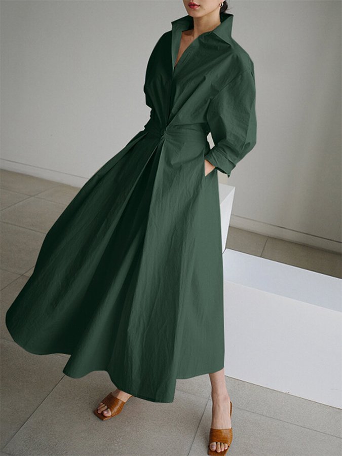 Endora | Women’s Casual Shirt Wrap Maxi Dress