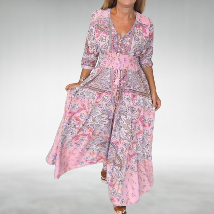 Yalina | Women’s Tie Waist Floral Maxi Dress