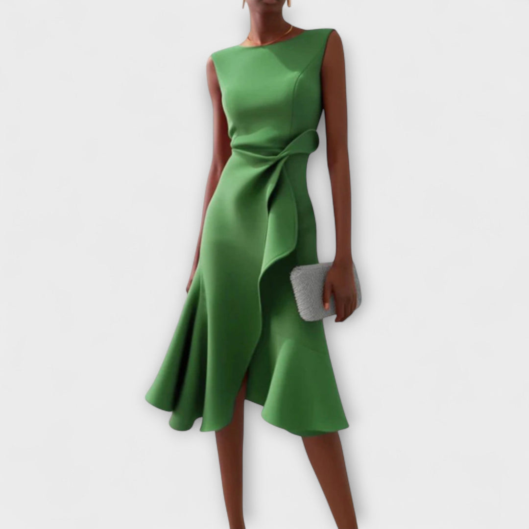 Emma | Women's Draped Asymmetric Midi Dress