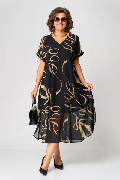 Hilda | Women’s Elegant V-neck Midi Dress