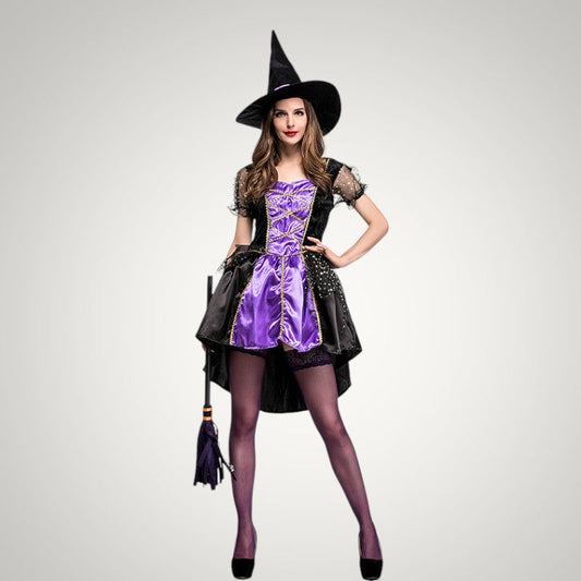 Margot | Women's Gothic Witch Halloween Costume with Hat and Corset Dress