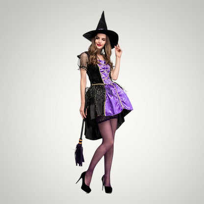 Margot | Women's Gothic Witch Halloween Costume with Hat and Corset Dress