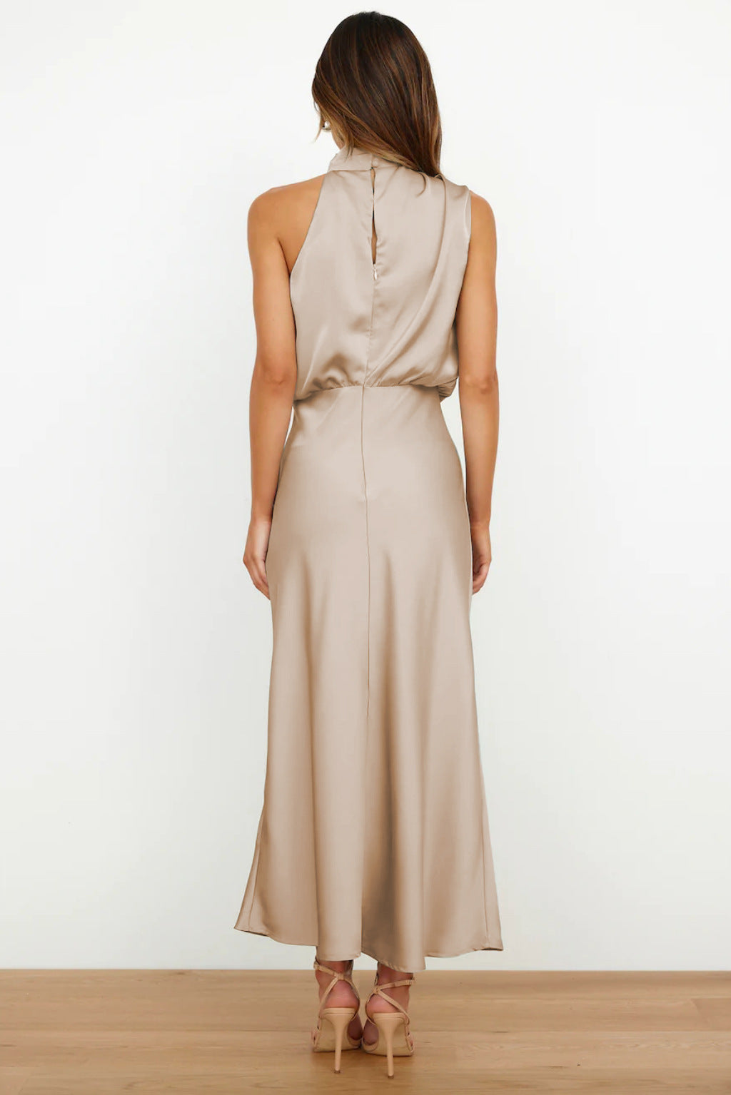 Nancy | Women's Halter Midi Wedding Guest Dress