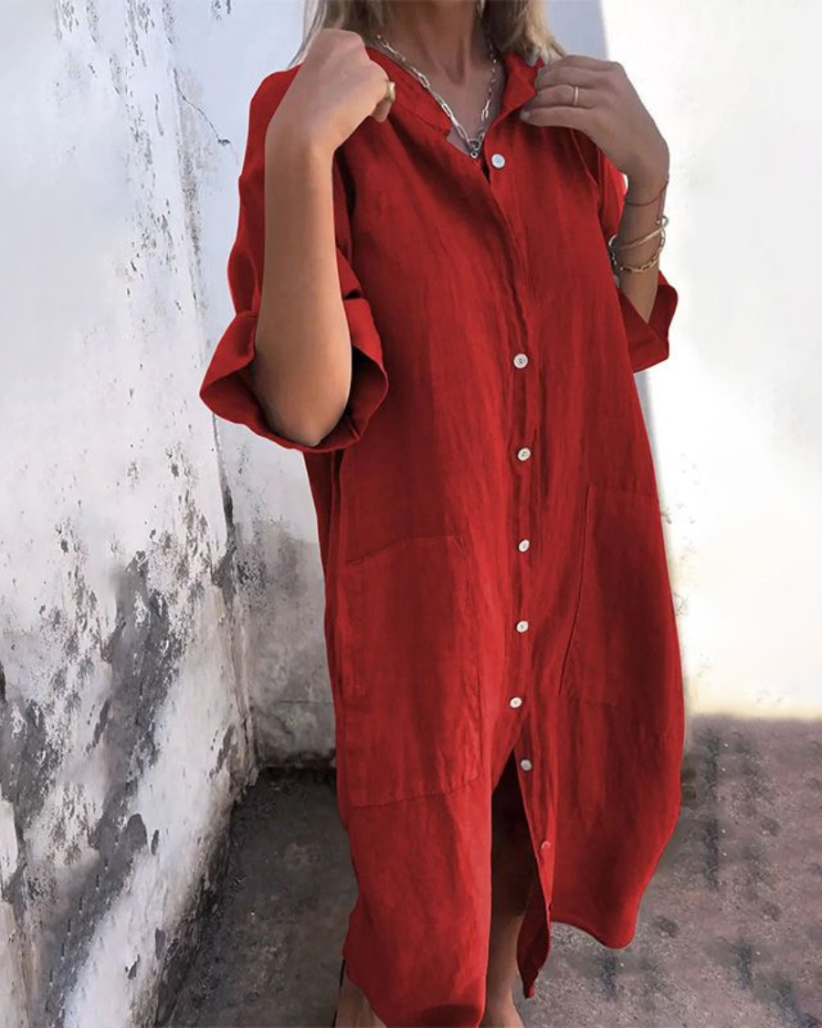 Romy | Women’s Midi Buttoned Shirt Dress
