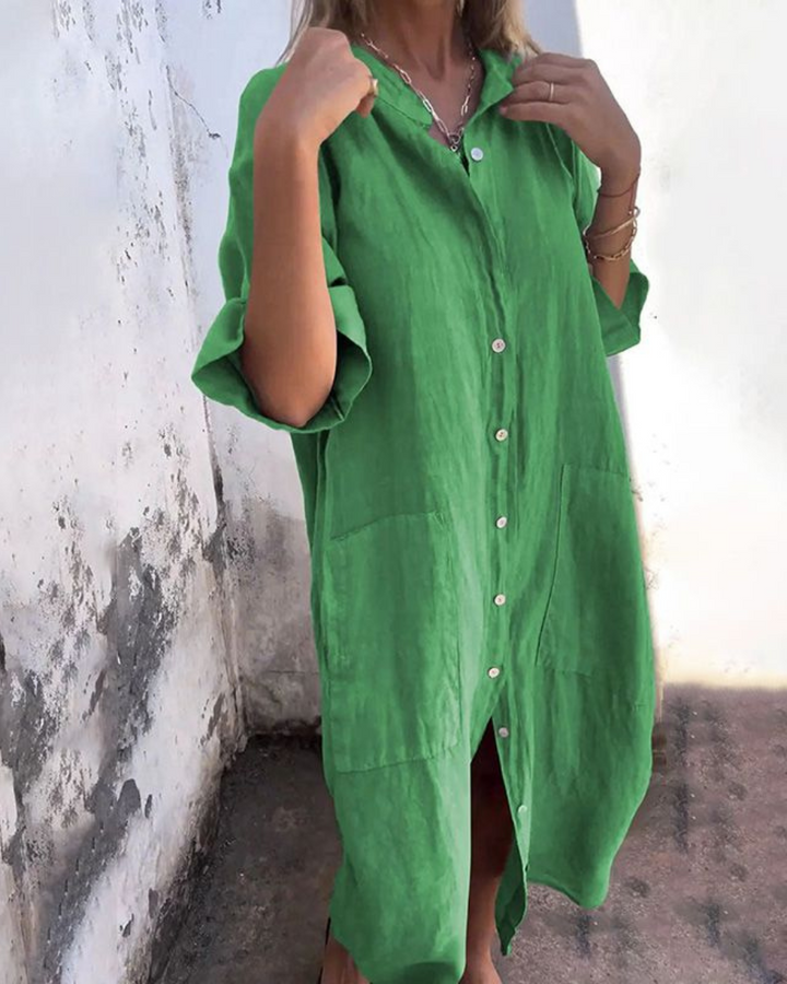 Romy | Women’s Midi Buttoned Shirt Dress