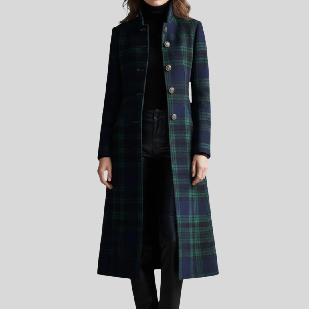 Chloe | Women's Checkered Long Winter Coat