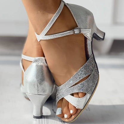 Stephanie | Women's Elegant Glitter Heel Sandals